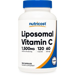 Nutricost Liposomal Vitamin C (1500mg) 120 Vegan Capsules - GMO-Free, Gluten-Free, 60 Servings - 1 of 4