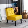Velvet Armless Button Tufted Accent Chairs 2-Piece Set with Curved Back, Tapered Wooden Legs and High-Density Foam, Modern Sleek Design - 2 of 4