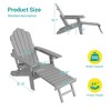 Sonkuki 4-Piece Folding Adirondack Chair with Retractable Ottoman, Fire Pit Patio Chair with Cup Holder Lawn Outdoor Lounge Chair - 3 of 4