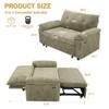 Vipbear Pull Out Sleeper Sofa & Adjustable Backrest 3-in-1 Convertible Sofa Bed,Chenile Loveseat with Side Pocket for Living Room Tool-Free Assembly - 2 of 4