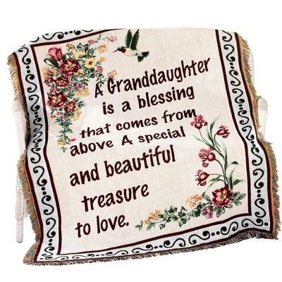 Collections Etc Floral Treasure Blessings Throw Blanket