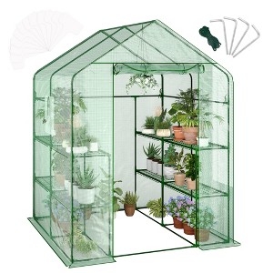 Greenhouses for Outdoors with Shelves, Portable Greenhouse, Walk-in Green Houses for Seedling Flowers Growing - 1 of 4