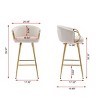 30" Bar Stools Set of 2,Velvet Upholstered Barstools with Chrome Footrest and Golden Leg Kitchen Chairs for Home Bar,Island-Tanpinhause - 4 of 4