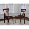 East West Furniture, Capri slat back Chair for dining room with Leather Upholstered Seat , Set of 2 - 2 of 3