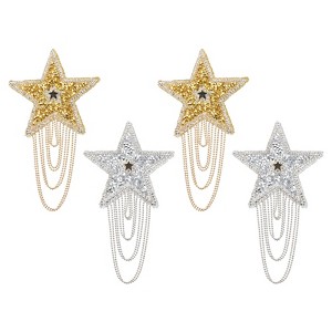 Unique Bargains Iron On Durable DIY Clothing Star Rhinestone Patches 4 Pcs - 1 of 4