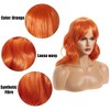 Unique Bargains Women's Curly Wigs with Wig Cap Orange 24" - 4 of 4