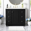 Mshliw 36" Bathroom Vanity with Resin Sink, 4 Drawers & 1 Cabinet Door, Adjustable Shelves, Modern Design(Black) - 2 of 4
