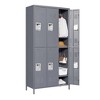 ACEPANO 72 in. H Metal Storage Cabinet with 6 Doors & Locks for Home, Office & School-Gray - 3 of 4