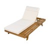 Christopher Knight Home Darla Outdoor Acacia Wood Adjustable Chaise Lounge with Water-Resistant Cushion - 4 of 4