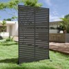 DSVIMOY Outdoor Privacy Screen, 72" H×45" W Patio Privacy Screen, Freestanding Decorative for Deck Balcony Patio, Black, 45.47"*15.75"*72.05" - 2 of 4