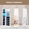 Costway 360° Swivel Jewelry Cabinet Organizer 3-Color LED Mirror with Built-in Lights Coffee/White/Black/Brown - 3 of 4
