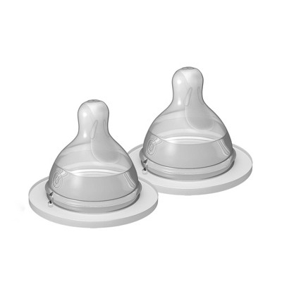 Lansinoh NaturalWAVE Silicone Anti-Colic Baby Bottle Nipples - Slow Flow -  2pk