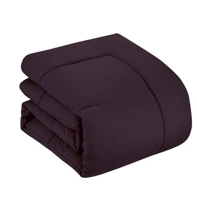Eggplant Twin Down Microfiber Reversible Bed-in-a-Bag Set
