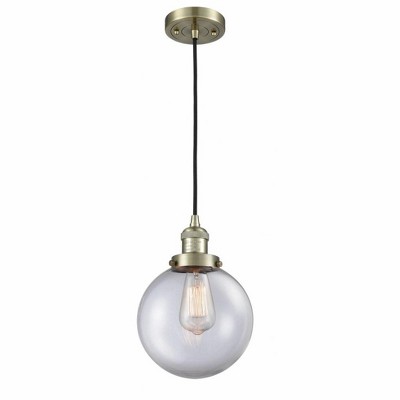 Beacon - 1 Light Cord Hung Mini Pendant In Industrial Style-11.5 Inches Tall and 8 Inches Wide