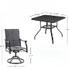 VisioGear Patio Accent Table Sets, 5-Piece Outdoor Table and Chairs Set, Patio Table with Umbrella Hole for Backyard, Gray, 21.7"*21.7"*40.2" - 2 of 4