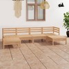vidaXL 6-Piece Solid Pinewood Patio Lounge Set - Rustic Wooden Garden Sofa with Modular Design and Tables, Ideal for Outdoor/Indoor Use - 2 of 4