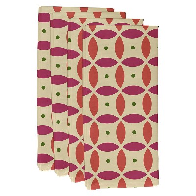 4pk 22"x22" Beach Ball Geometric Print Napkins Orange - e by design