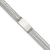 Chisel Stainless Steel Polished Multi Strand 6.5" ID Bracelet with .75" Extension - 2 of 4