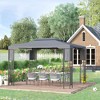 Outsunny 13' x 10' Patio Gazebo Outdoor Canopy Shelter with Double Vented Roof, Storage Shelves, Steel Frame for Lawn, Backyard and Deck - 2 of 4