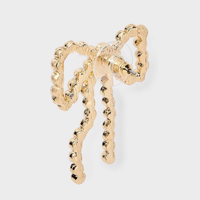 Pave Bow Statement Earrings - A New Day Gold - image 3