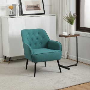 Upholstered Accent Chair With Armchair Ergonomic Incline Backrest Easy Assembly Modern Chair For Living Room - 1 of 4