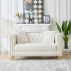 GDFStudio Klein 58"W Chesterfield Velvet Upholstered Loveseat with Nailhead Trim - 2 of 4