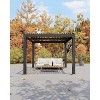 Aluminum Semi-Iron Aluminum Shutter Shed - Adjustable Roof Pergola, Outdoor Aluminum Pergola, Deck Pergola, Backyard Pergola, Grey Hardtop Gazebo - 2 of 4