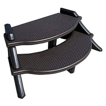 Confer Plastics The Edge Spa Step, 40-Inch Wide Hot Tub Stairs, Multipurpose Indoor/Outdoor Step Stool with Oversized Treads and 2-Tone Design, Coffee