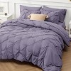 Bedsure | 5/7 Pcs Bed in a Bag Solid Diamond Pintuck Bedding Set for All Season - 2 of 4