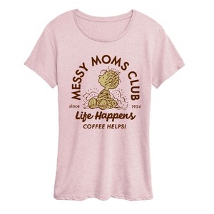 Women's - Peanuts - Messy Moms Club Short Sleeve Graphic T-Shirt - 1 of 4
