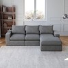 99-Inch Beige L-Shaped Modern Upholstered Sectional Sofa with Three pillows, Corduroy Sectional Sofa for Living Room and Bedroom - 3 of 4