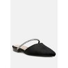 Turnon Velvet Diamante Detail Flat Mules - image 2 of 4