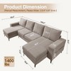 XIZZI Upholstered Sectional Sofa with Comfy Chaise Large Deep Seat, Minimalist Modular Couches Sleeper for Living Room Bedroom Apartment Lounge - 2 of 4