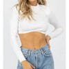 Women's UNDERBUST MOCK NECK CROP TOP - OLIVACEOUS - 2 of 4
