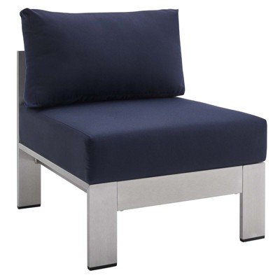 Modway Shore Sunbrella® Fabric Aluminum Outdoor Patio Armless Chair