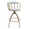 Resenkos Counter Bar Stools, Counter Stool,Swivel Counter Height Bar Stool, Set of 2 with Metal Frame, Modern Design Bar Chairs,Beige - 3 of 4