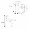 29'' Swivel Accent Chair,Upholstered Skirted Swivel Chair with Removable Back Cushion,360° Comfy Armchair for Living Room - The Pop Home - 4 of 4