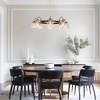 LNC Aidtyrtm 8-Light Matte Black and Polished Gold and Crackled Glass LED Dry Rated Chandelier: UL Listed, Adjustable Height, E26 - 3 of 4