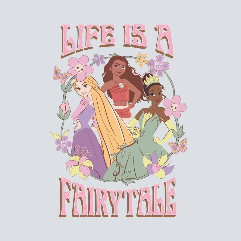 Girls&#39; Disney Princess 'Life is a Fairytale' Graphic T-Shirt - Light Blue, 2 of 3