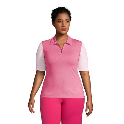 Plus size 2025 pink polo shirt