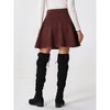 INSPIRE CHIC Women's Basic Faux Suede Flared Casual Mini Skater Skirt - 3 of 4