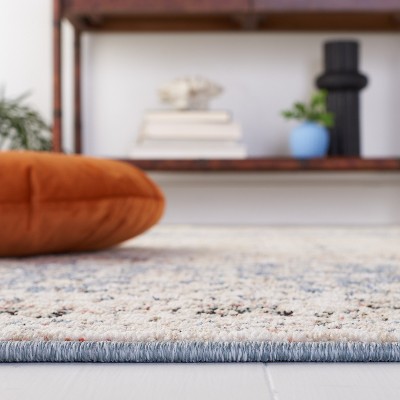 Vivaldi Elegance 4'x6' Blue and Rust Hand-Knotted Area Rug