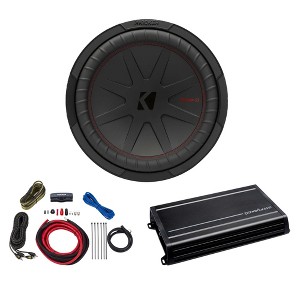 Kicker 12" Comp R Woofer 48CWR122 Package with ACS-1000D Amp & Wire Kit - 1 of 4