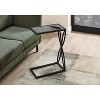 Monarch Specialties Accent Table C-Shaped End Side Snack Living Room Bedroom Metal Laminate Grey Black Contemporary Modern - 2 of 4