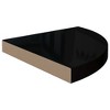 vidaXL Floating Corner Shelves 4 pcs High Gloss Black 13.8"x13.8"x1.5" MDF - 4 of 4