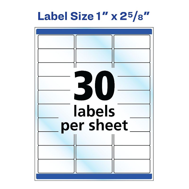 Avery Mailing Labels Address 1"x2-5/8" 300/PK Glossy CL 6521, 4 of 9