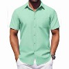 COOFANDY Mens Button Down Short Sleeve Shirt Casual Dress Shirt Untucked Summer Shirts with Pocket - 2 of 4