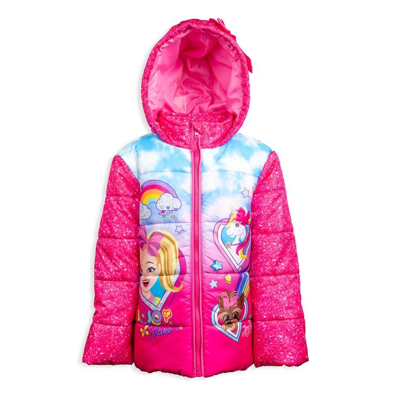 JoJo Siwa Girls Winter Coat Puffer Jacket Little Kid to Big Kid, 1 of 9