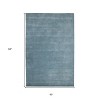 Light Blue Wool Hand Woven Area Rug - 3 of 4