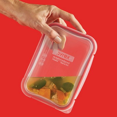 Pyrex Freshlock 2pc Glass Value Pack Rectangle Baking Dish Red